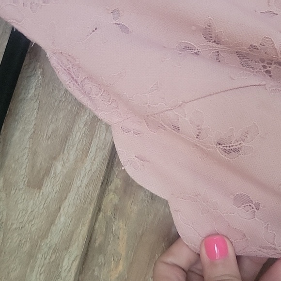 Altar'd State Blush Pink Lace Dress with Scalloped Trim Size Small - Picture 3 of 6